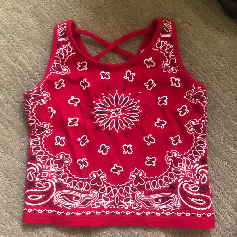 Cowgirl red tank top